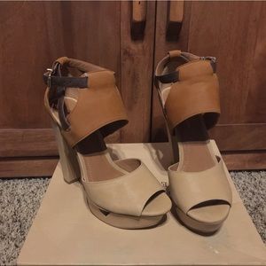 High heels, leather, sandals, platforms